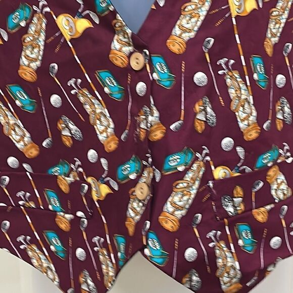 NWOT JLN USA Golf Patterned Vest.  Size L large grande 12/14 - Picture 3 of 8